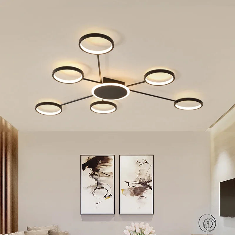 lustre led moderne design d'intérieur avec télécommande luminaire suspendu