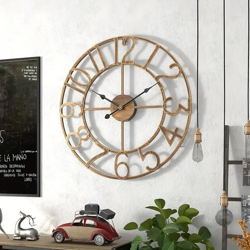 horloge murale rétro en métal décoration créative pour votre intérieur