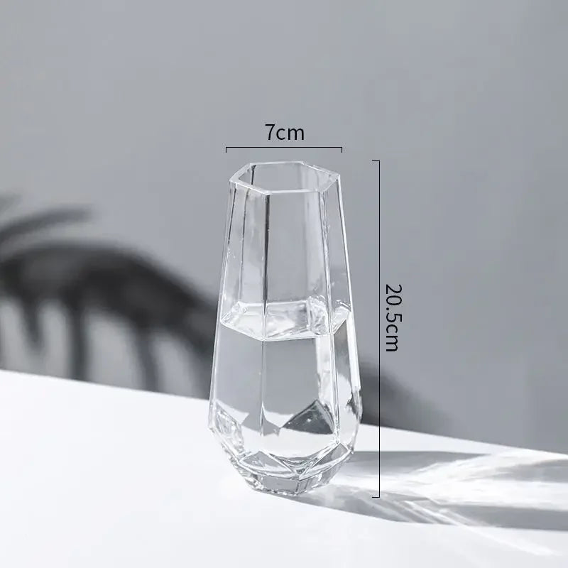 vase créatif en verre transparent pour fleurs décoratives