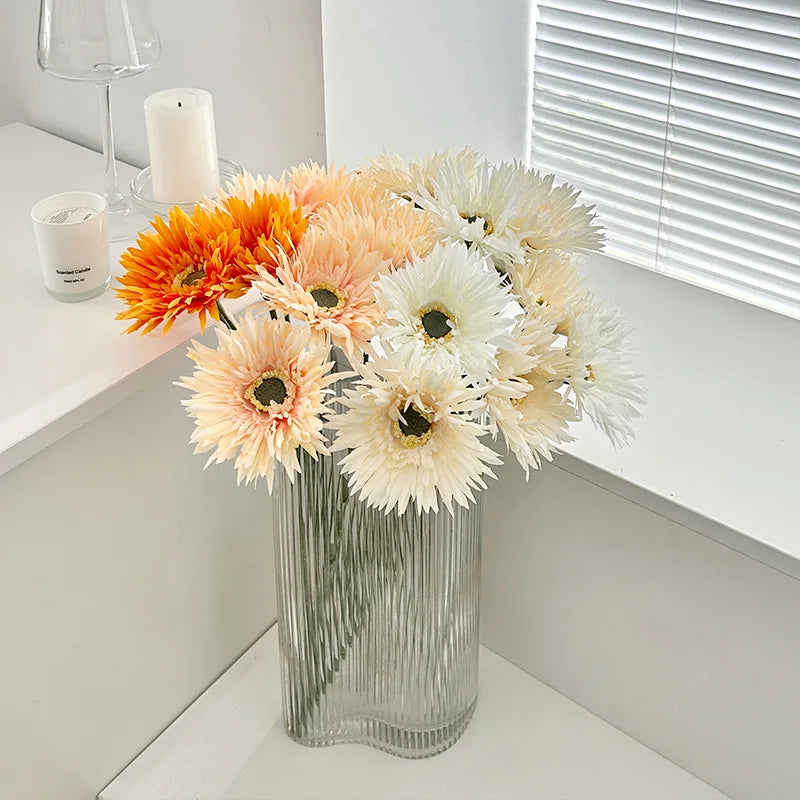 fleur artificielle gerbera pour décoration de mariage et vase