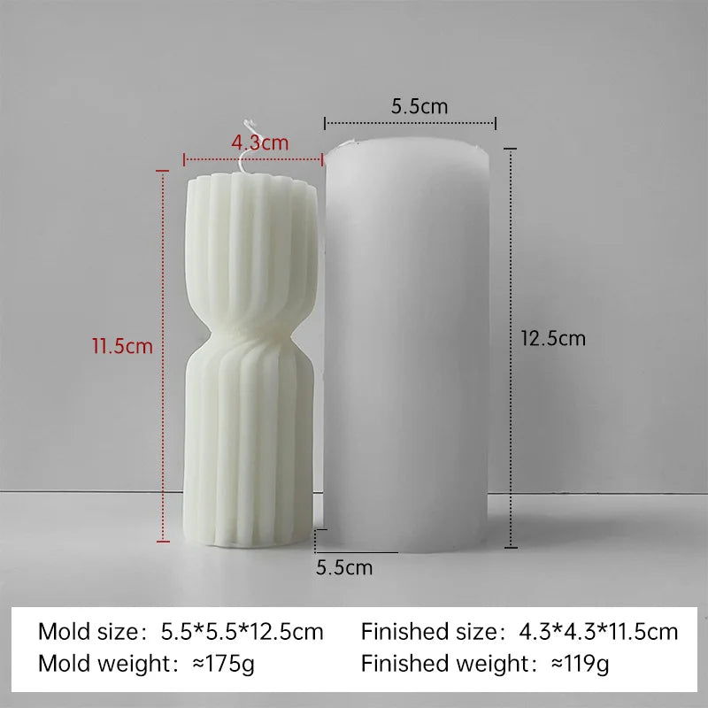 moule en silicone pour bougies aromatiques cylindriques fait main