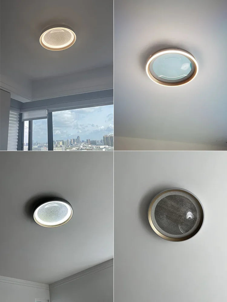 Modern Lights Round Ceiling Lamp Starry Sky Bedroom Lustre Simple Balcony Lampara Porch Creative Personality Room Chandeliers