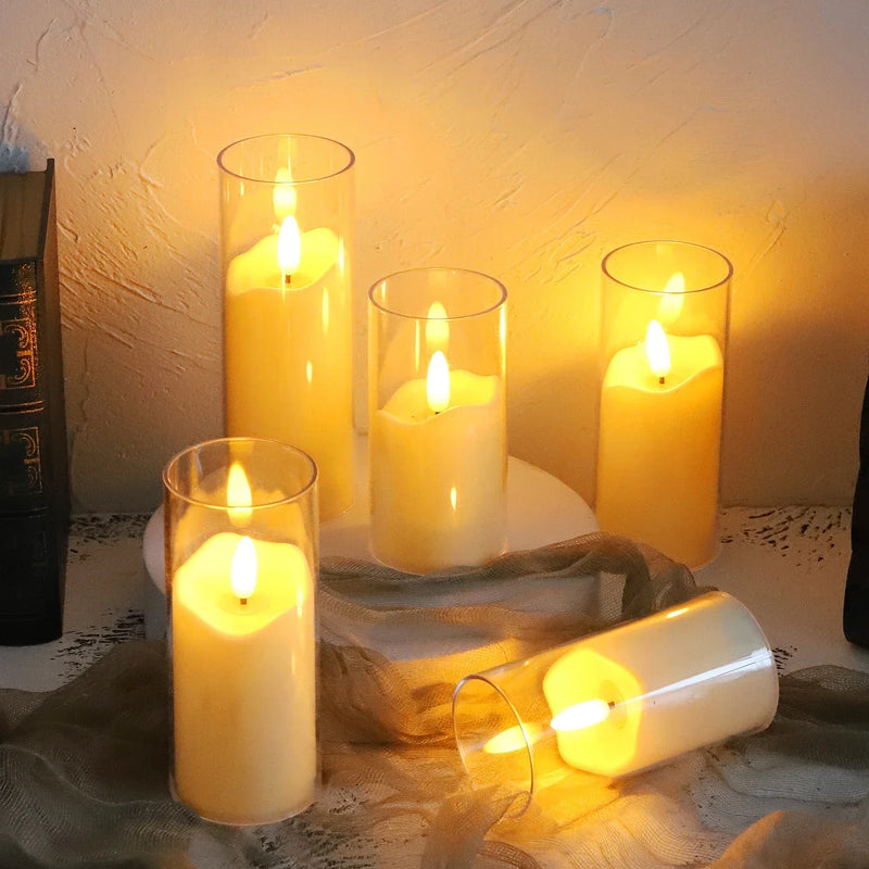 lot de 6 bougies led sans flamme en verre pour mariage et noël