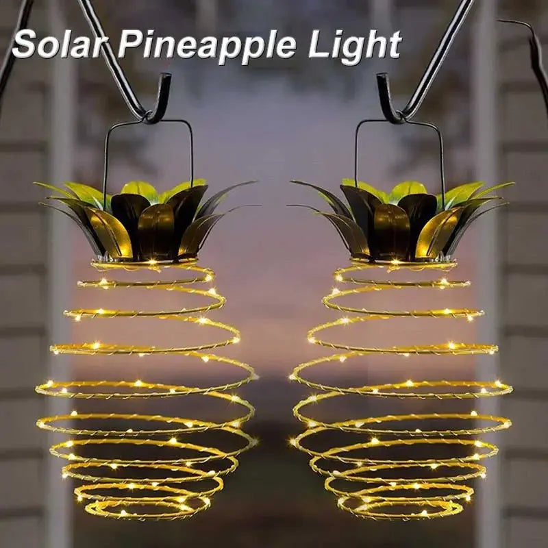 lampe solaire portable ananas 24 led décoration extérieure étanche