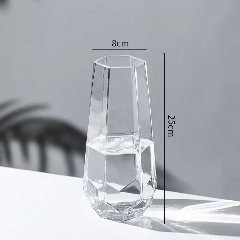 vase créatif en verre transparent pour fleurs décoratives