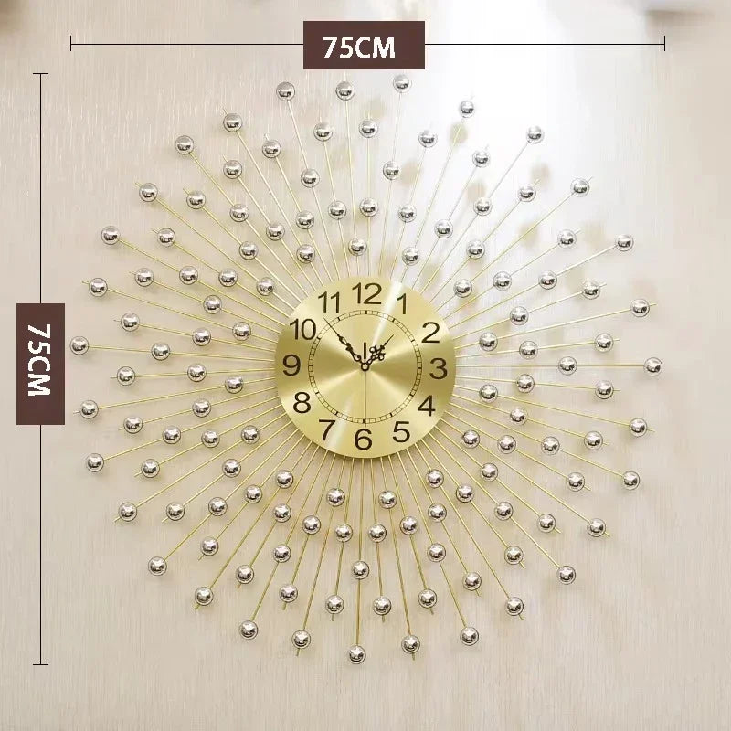 horloge murale créative en métal design européen silencieuse