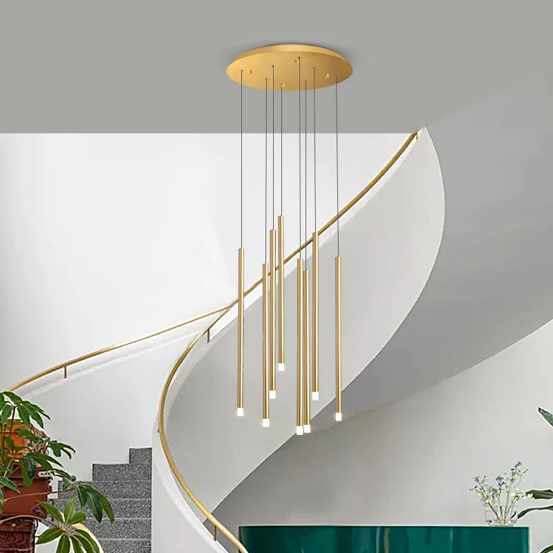 lustre escalier minimaliste moderne duplex rotatif personnalité créative