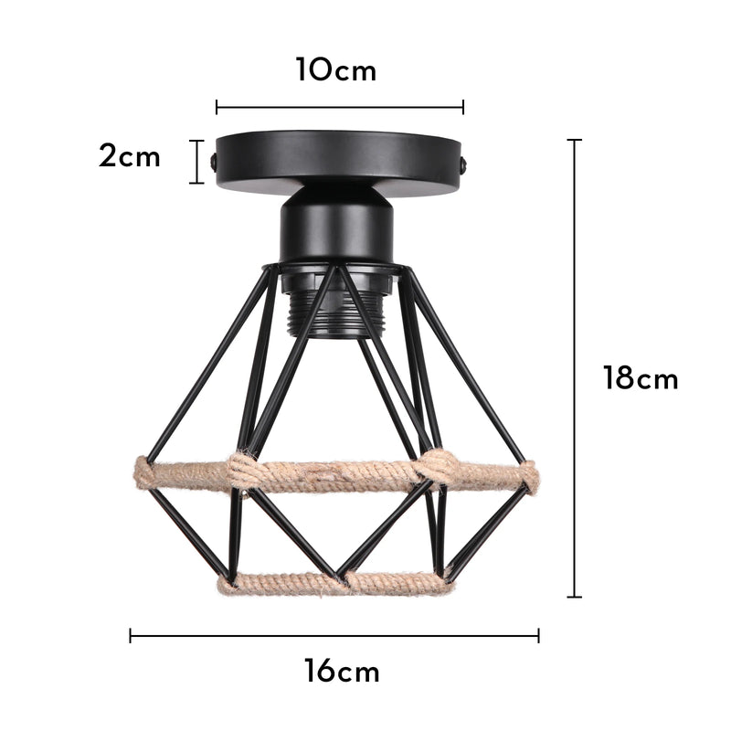 plafonnier encastré rustique industriel vintage en métal pour intérieur créatif