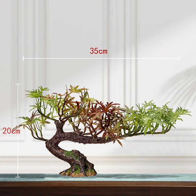 décoration intérieure faux arbre bonsaï style chinois pour un paysage apaisant