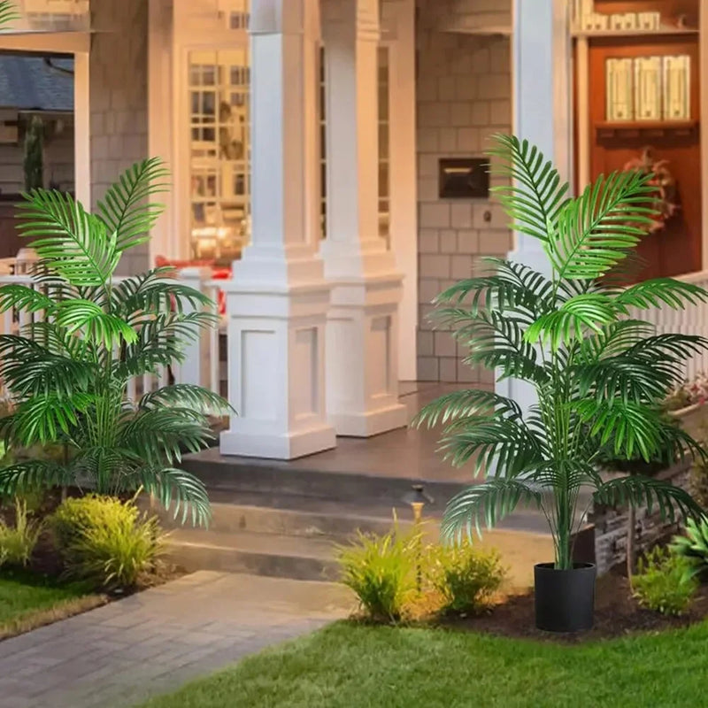 grandes plantes artificielles palmier et feuilles de bananier décoration jardin