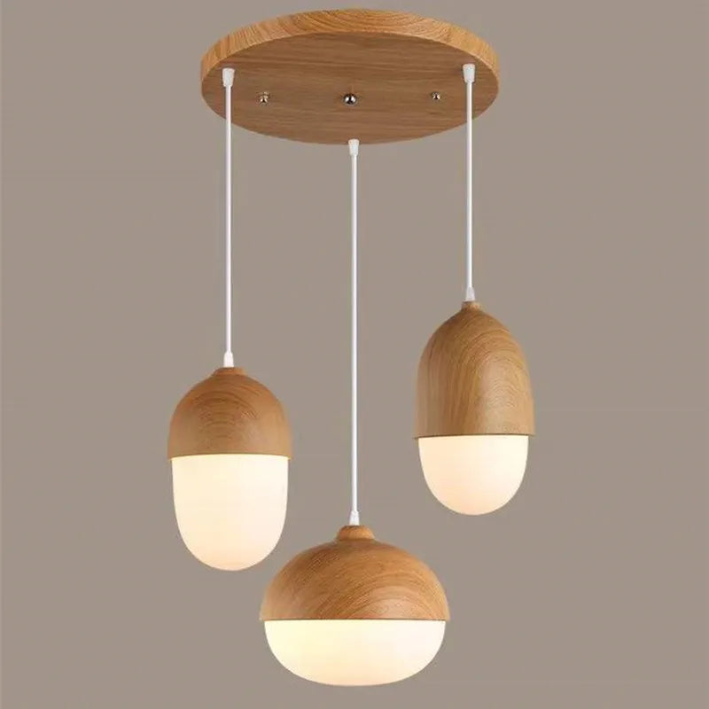 Suspension de lustre en grain de bois de style moderne nordique pour salon salle de réunion chambre luminaires intérieurs lampes suspendues