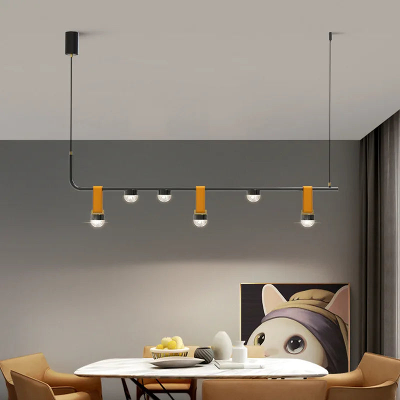 suspension design en cuir pour intérieur lumineux et élégant