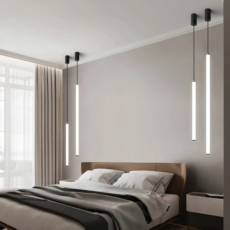 lustre led long tube spirale minimaliste moderne 2023