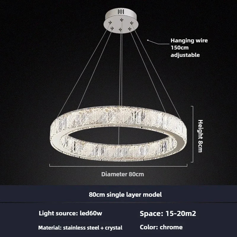 lustre moderne en cristal pour un éclairage élégant