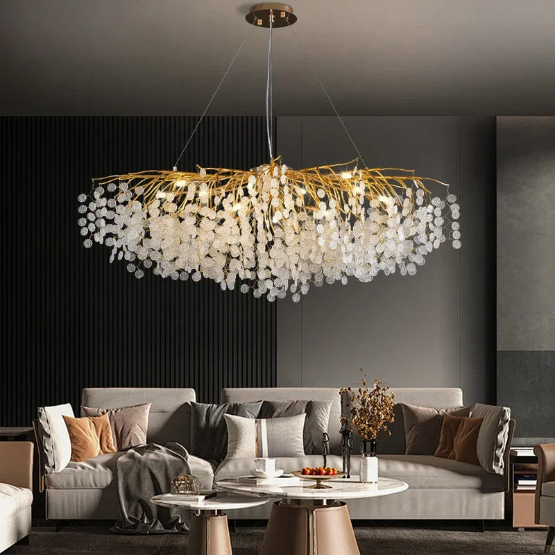 lustre en cristal moderne design pour intérieur élégant