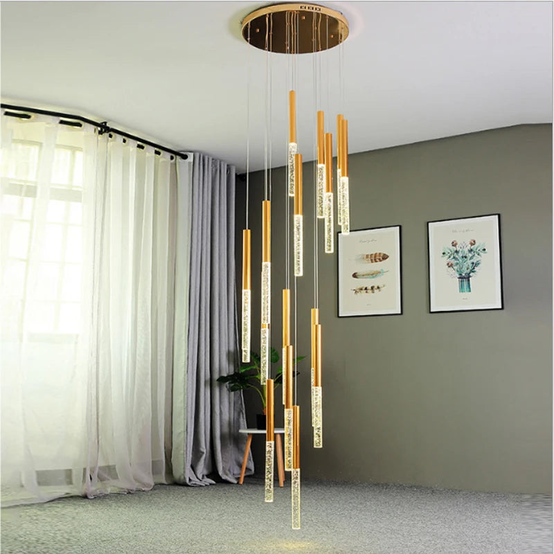 suspension en cristal lustre LED pour éclairage décoratif intérieur