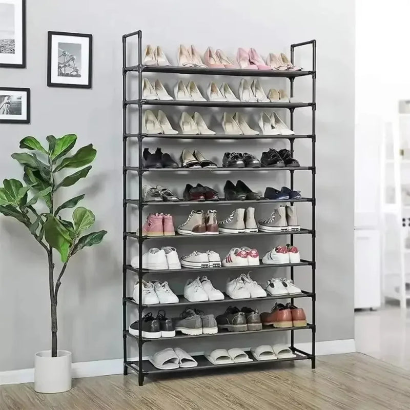 étagère à chaussures sur pied à 10 niveaux grande capacité pour rangement