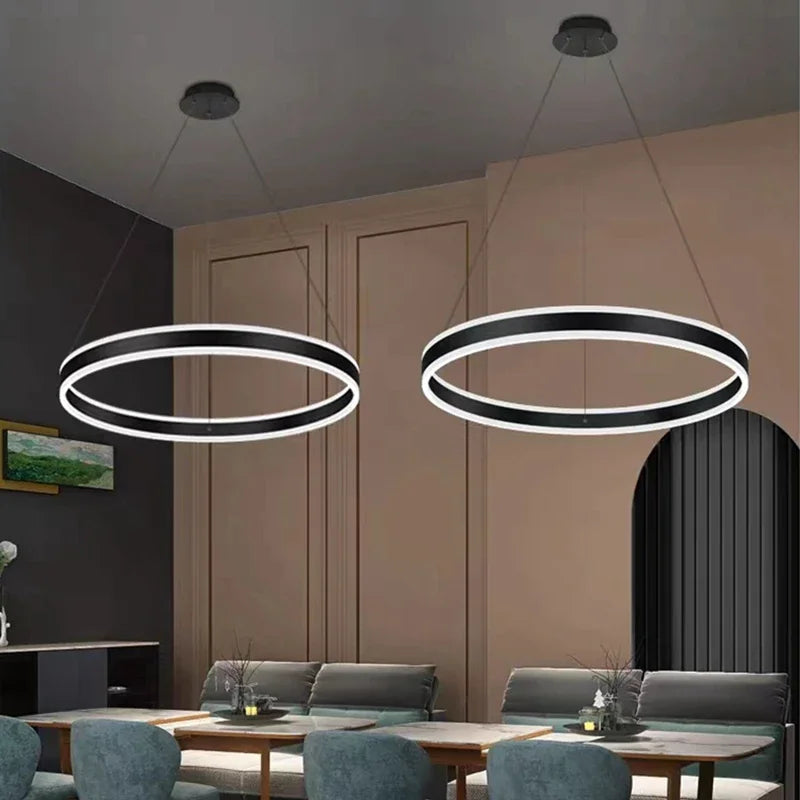 lustre led moderne luminescence haut bas lampes suspendues décor luminaire