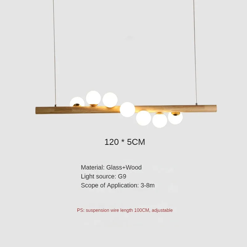 suspension en bois et verre pour restaurant moderne et créatif