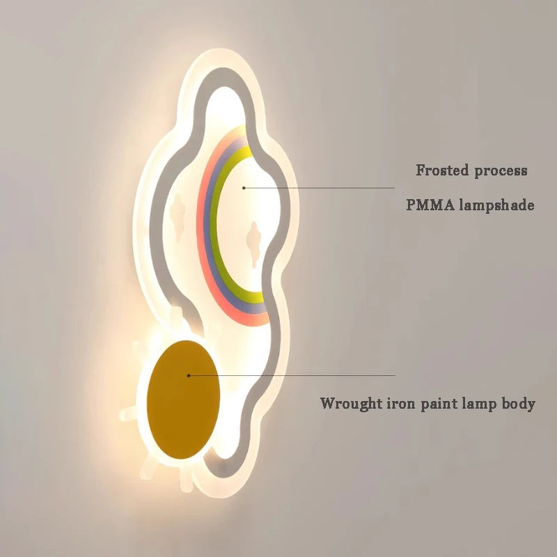 plafonnier nuage arc-en-ciel led pour chambre d'enfant