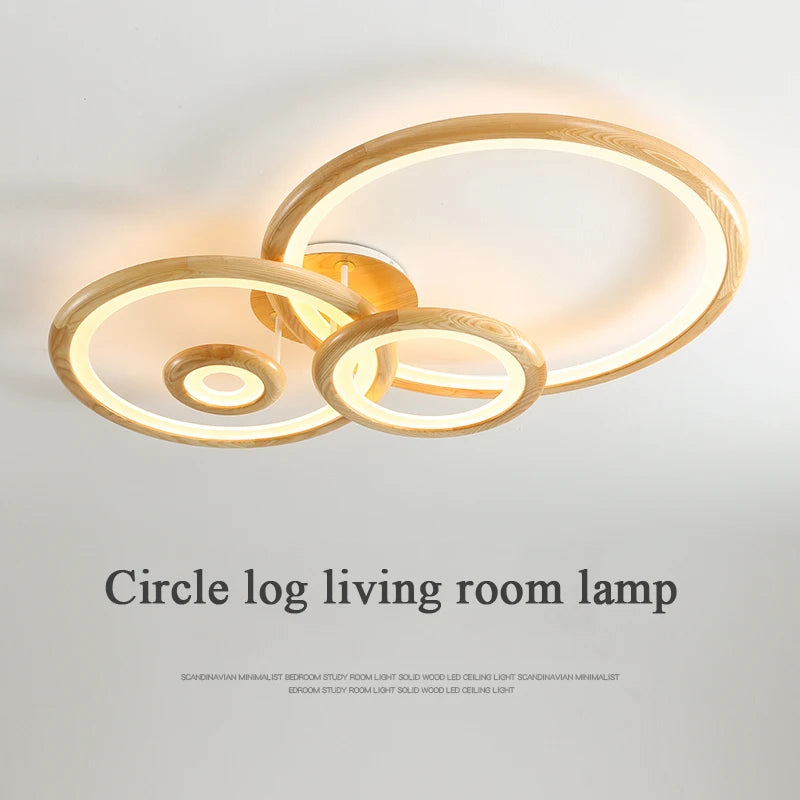 Lampe circulaire moderne en rondins pour salon