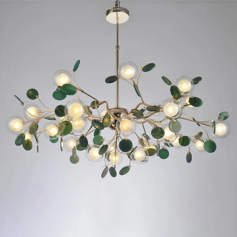 lustre led nordique bulle lumière luciole agate naturel romantique