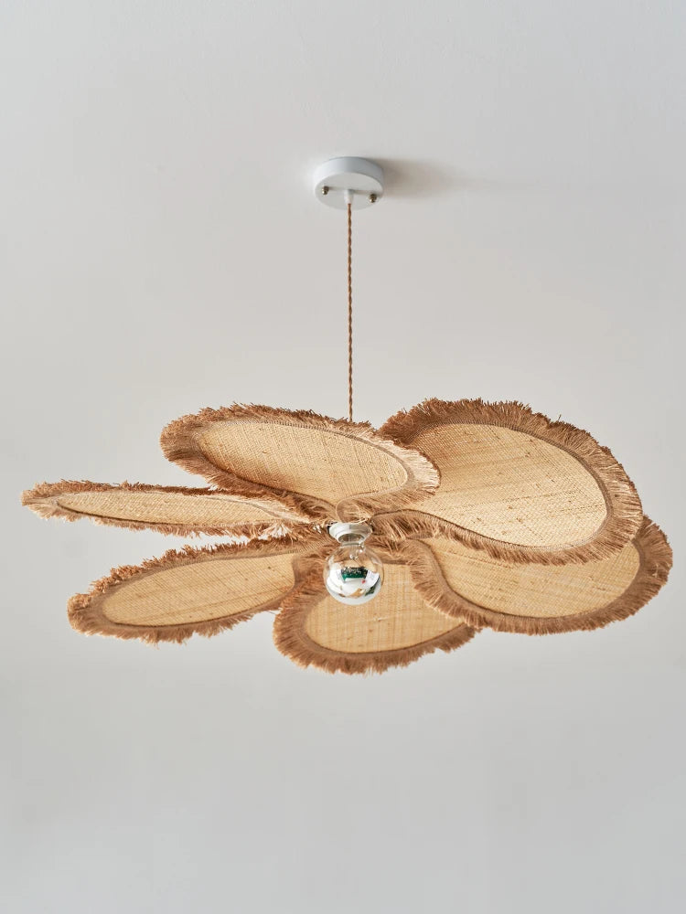 lustre minimaliste design floral tissé en herbe pour intérieur