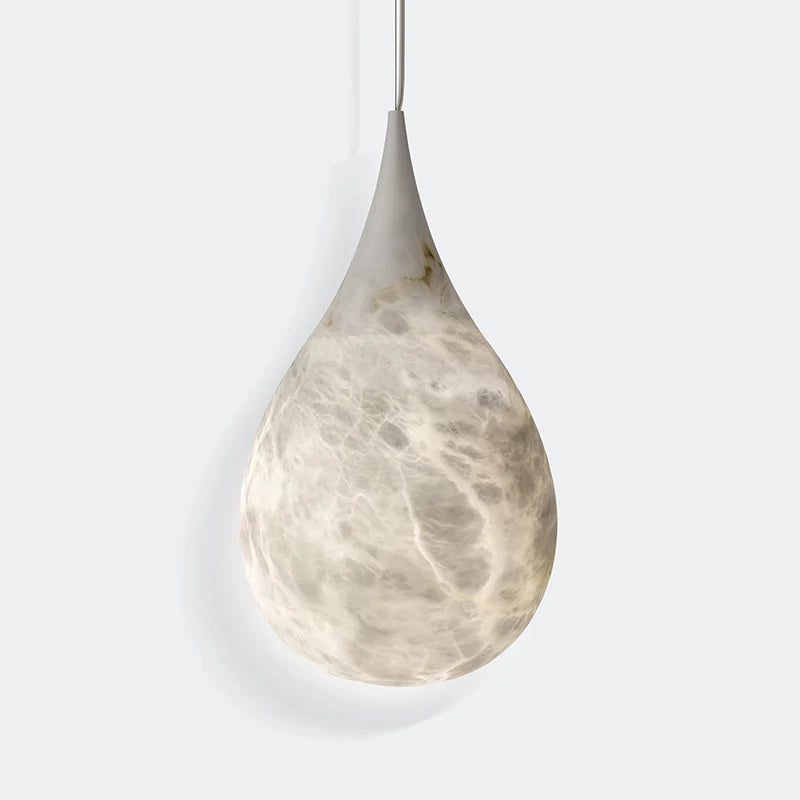 Design américain postmoderne albâtre goutte de pluie suspension éclairage style minimaliste éclairage pour chambres et restaurants