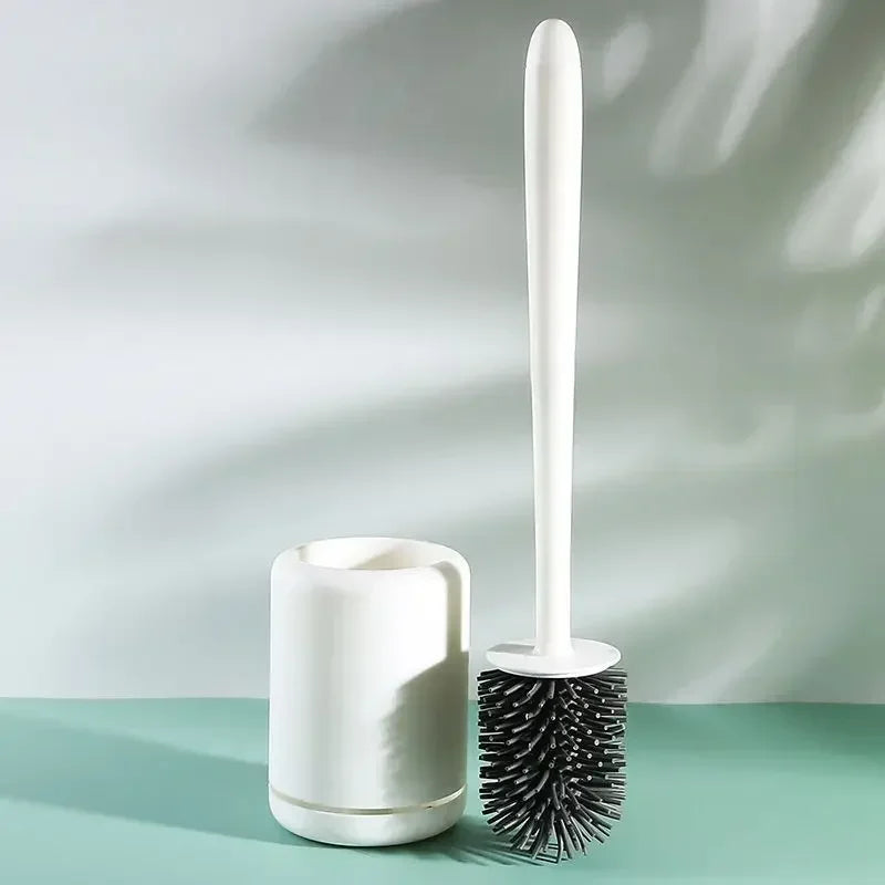 brosse suspendue en silicone avec long manche et support de séchage rapide