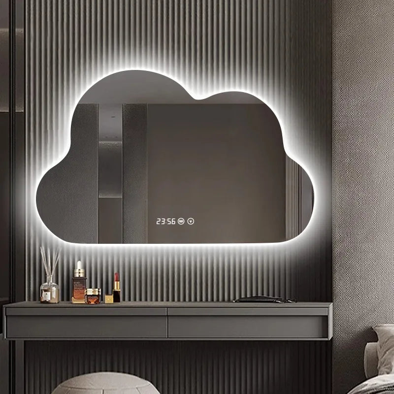 miroir nuage horizontal de luxe avec éclairage led pour maquillage