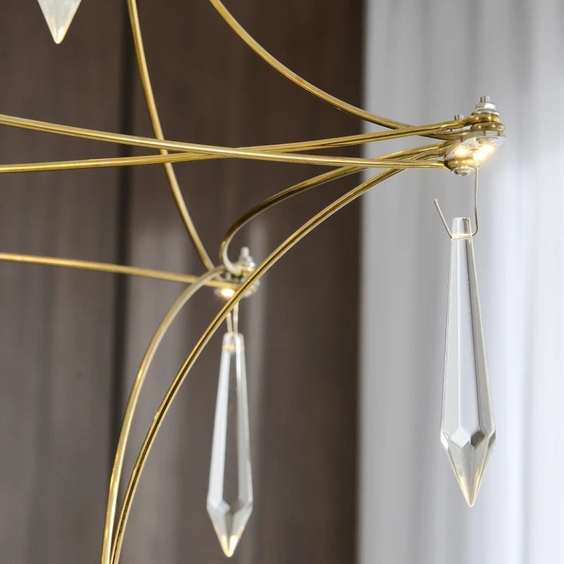 lustre postmoderne en cristal de luxe design nordique led