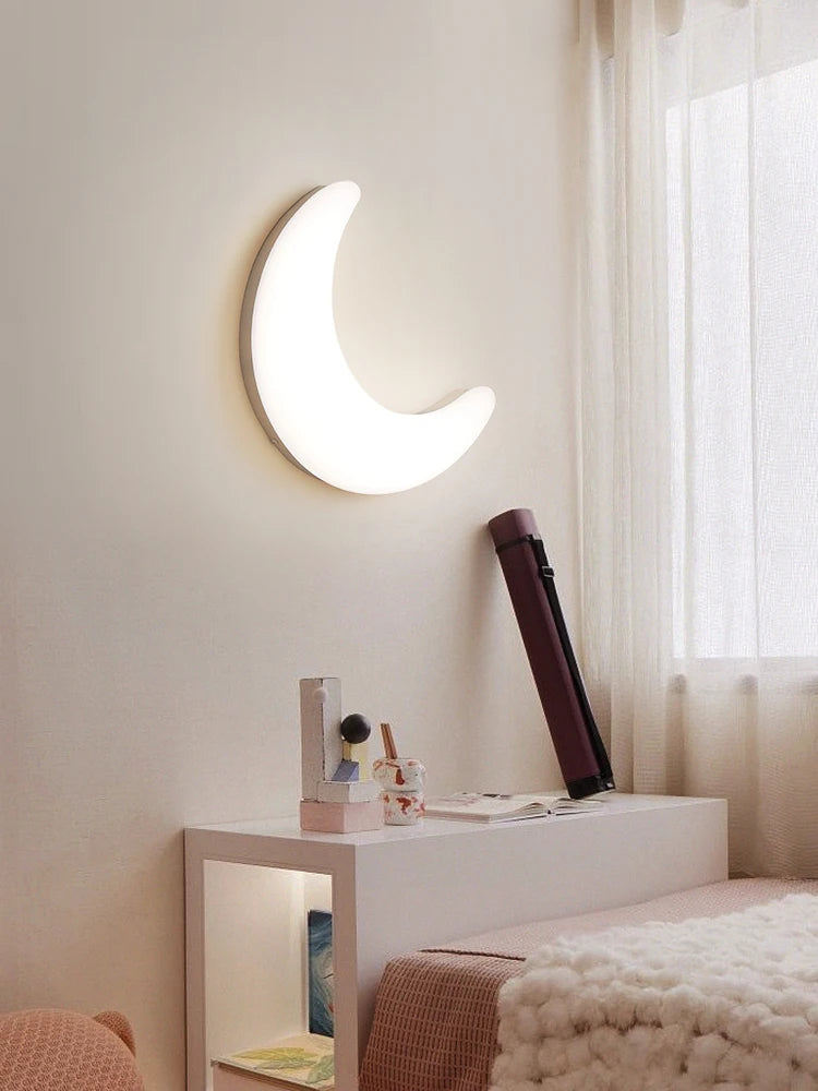 applique murale led moderne en forme de lune décorative et créative