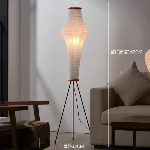 lampadaire en papier de riz design japonais pour intérieur moderne