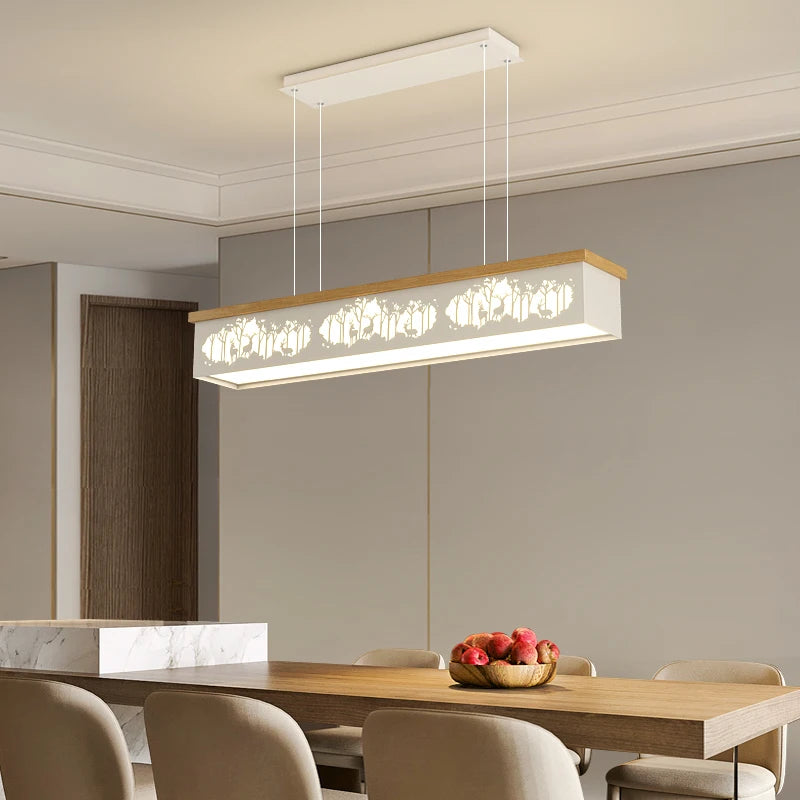 lustre led minimaliste rondin moderne romantique pour restaurant