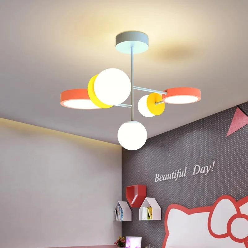 plafonnier happy planet led pour chambre d'enfant créatif et ludique