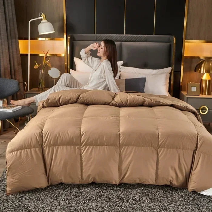 couette en duvet d'oie blanche pour un confort cinq étoiles