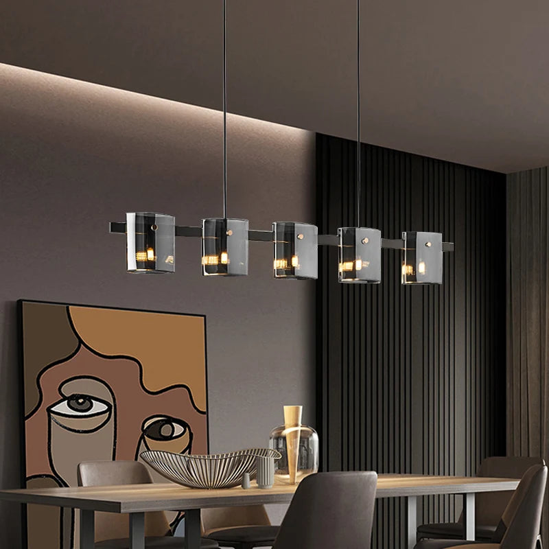 lustre à led postmoderne en cristal pour intérieur élégant