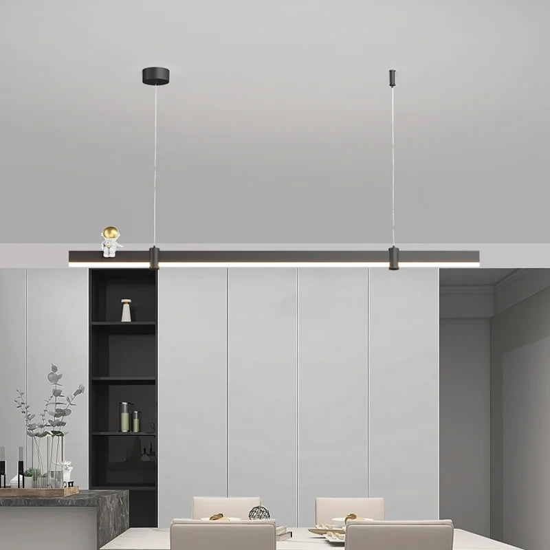 lustre nordique minimaliste en acier brossé led