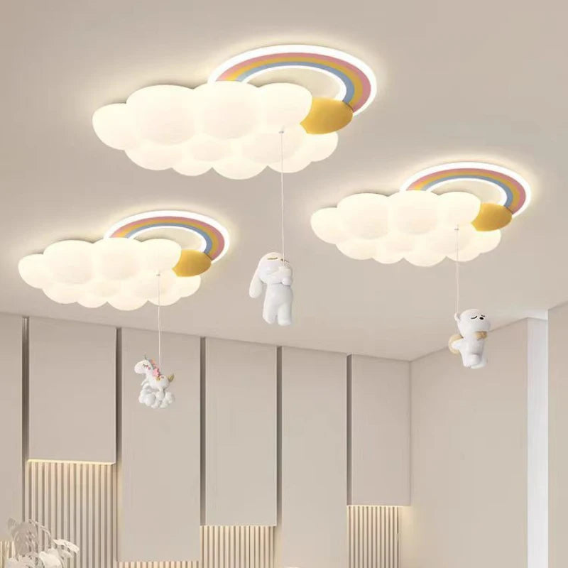 plafonnier led nuage arc-en-ciel pour chambre enfant