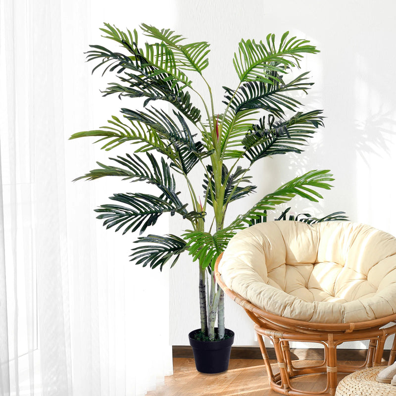 plante artificielle palmier avec pot et mousse décorative