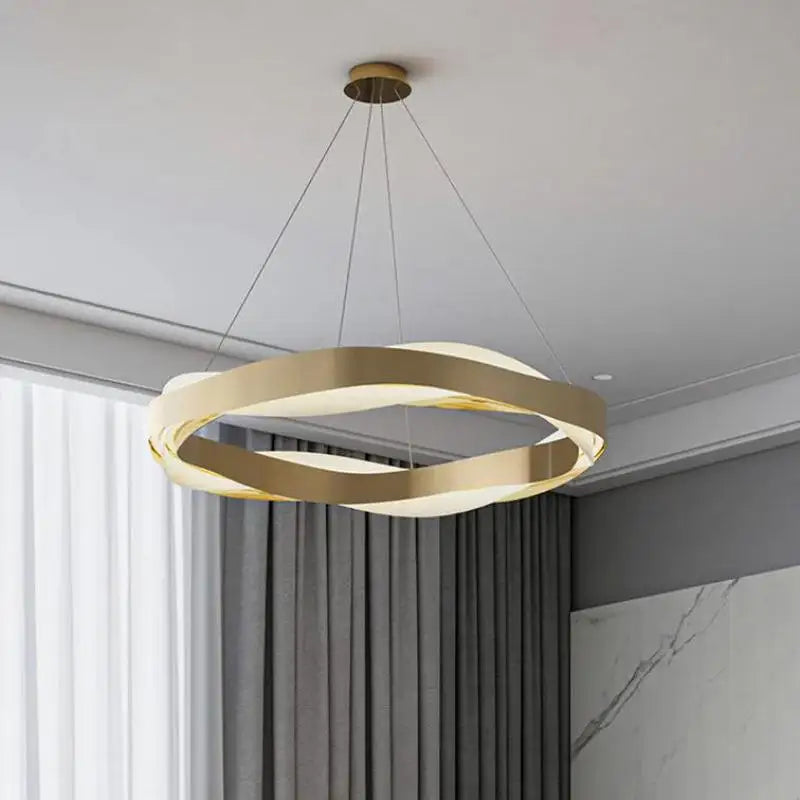 lustre moderne en acier led avec suspension en acrylique