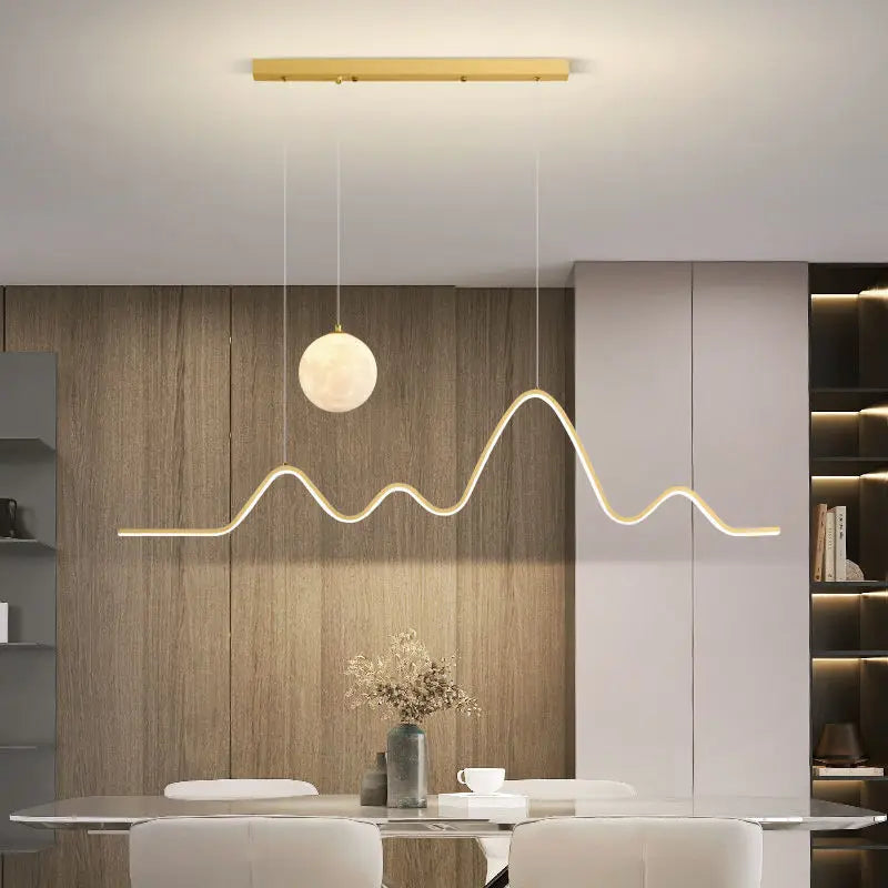 lustre nordique minimaliste avec éclairage créatif à ciel étoilé