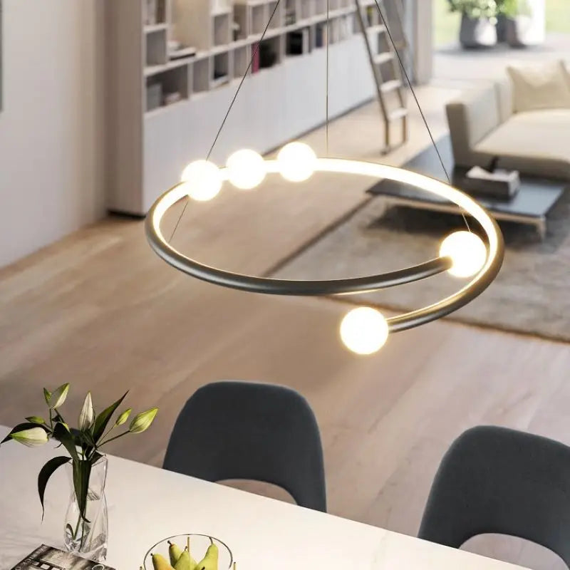 lustre minimaliste en verre design pour éclairage moderne