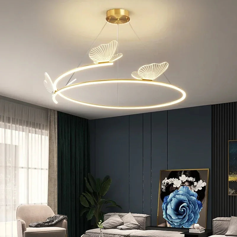 lustre papillon moderne design créatif pour décoration intérieure