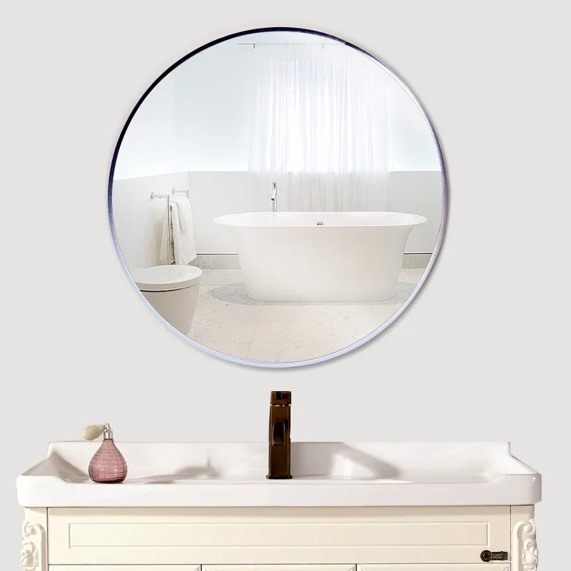 miroir rond moderne avec cadre en aluminium pour décoration murale