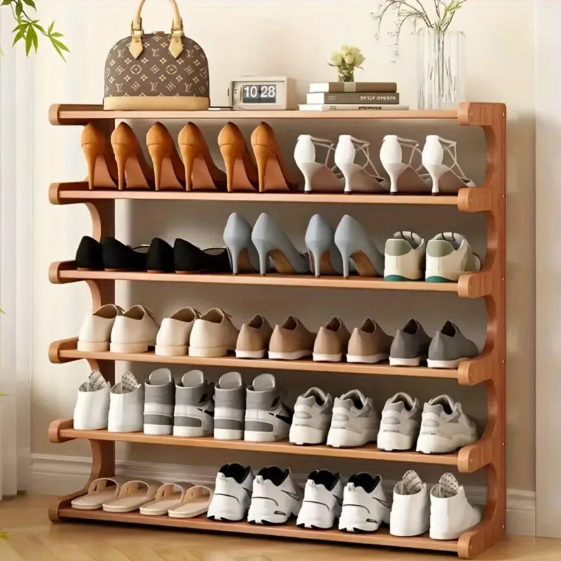 etagere de rangement a chaussures en bois multicouches resistente à lhumidité