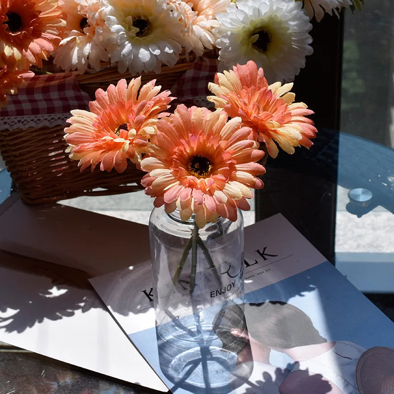 fleurs de gerbera artificielles pour décoration de fête et mariage