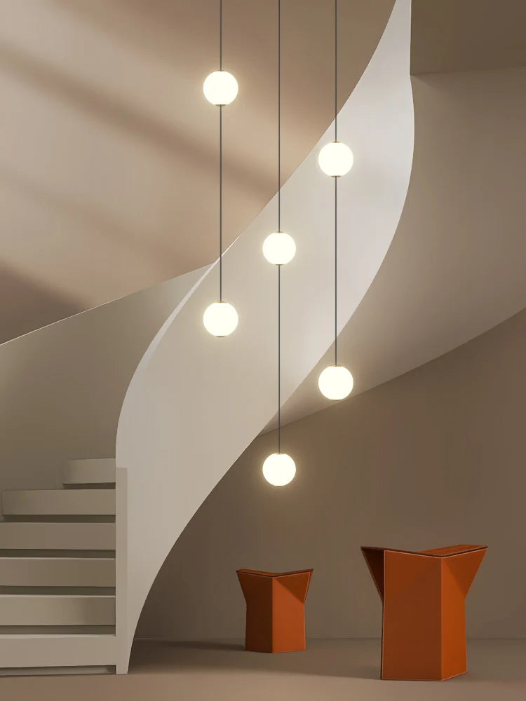 lustre minimaliste moderne pour villa duplex style nordique