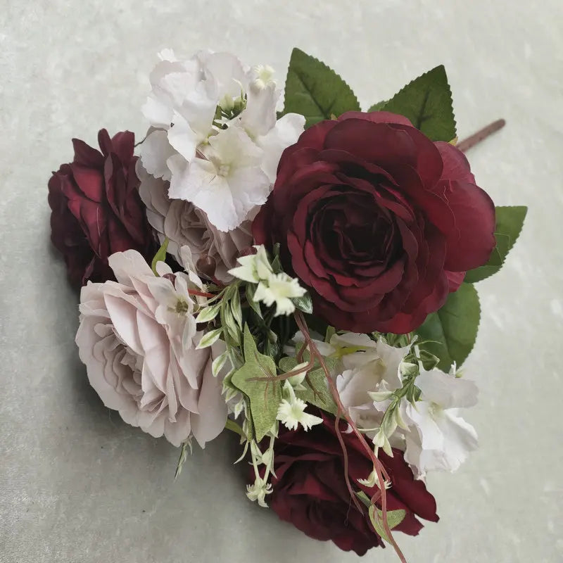 bouquet de roses en soie pour décoration de mariage et jardin