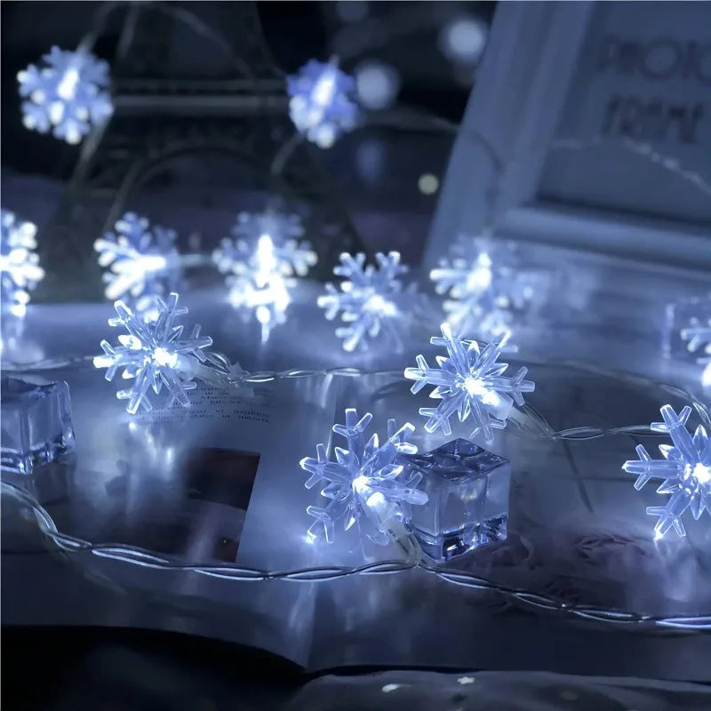 guirlande lumineuse flocon de neige pour décorations de Noël et fêtes